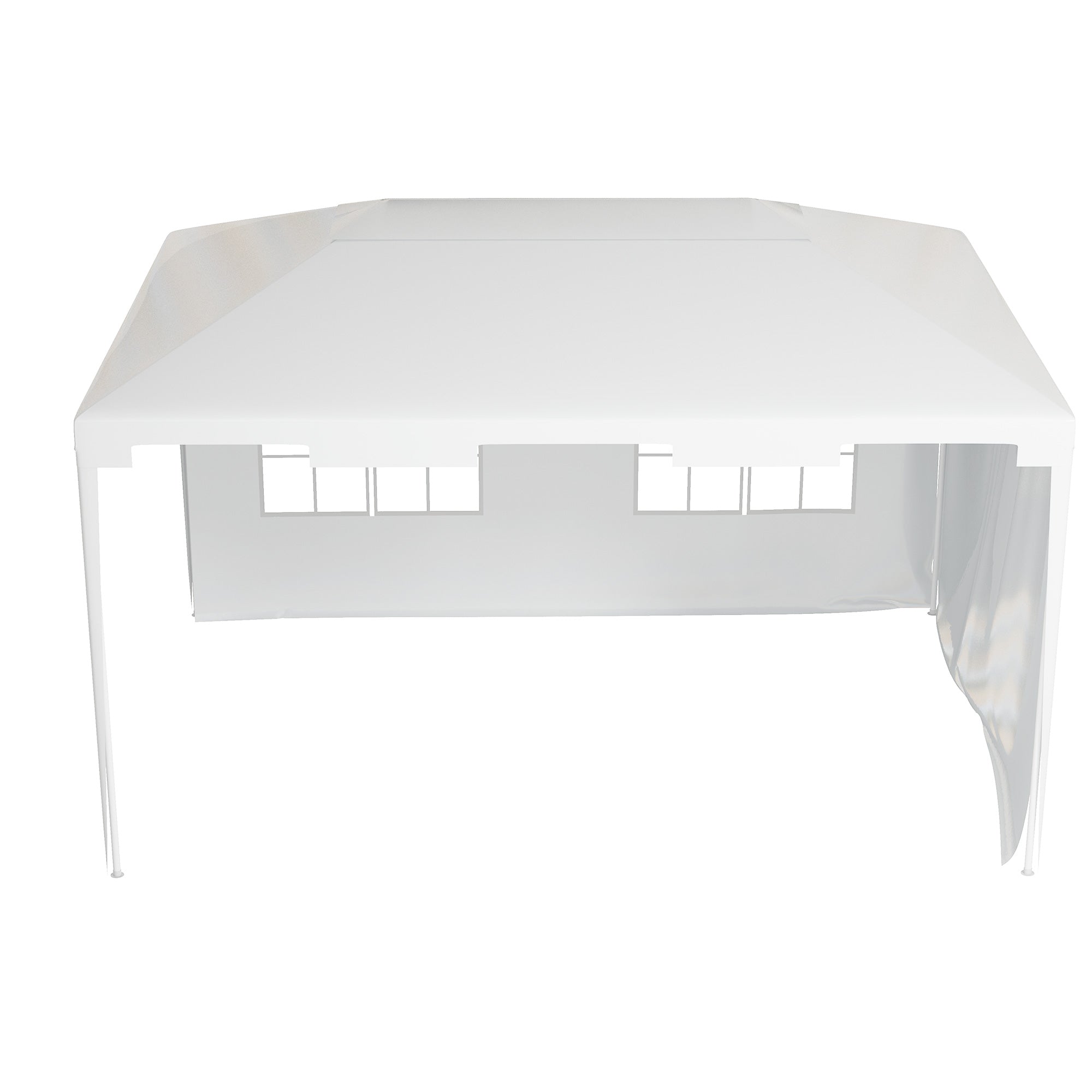Outsunny 10x13ft Outdoor Gazebo Canopy, Garden Party Tent Patio, Sun Shade Shelter Wedding Tent with Mesh Sidewalls and 2 Doors, White