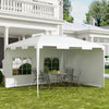 Outsunny 10x13ft Outdoor Gazebo Canopy, Garden Party Tent Patio, Sun Shade Shelter Wedding Tent with Mesh Sidewalls and 2 Doors, White