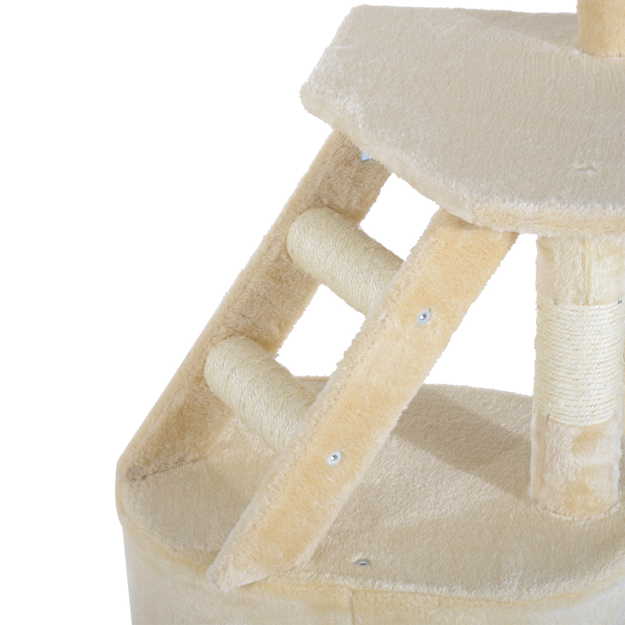 PawHut 49" Cat Tree with Hammock, Cat Condo Tower with Scratching Post for Indoor Cats, Beige