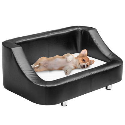 PawHut Pet Sofa Indoor Dog Cat Puppy Bed PU Leather Chair Cushion Mat (67L x 52Dx 40Hcm)
