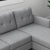 HOMCOM Sectional Sofa with Changeable Chaise, 3 Seater Corner Sofa with Ottoman, L Shape Couch with Thick Padded Cushion for Living Room, Office, Light Grey