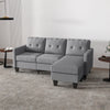 HOMCOM Sectional Sofa with Changeable Chaise, 3 Seater Corner Sofa with Ottoman, L Shape Couch with Thick Padded Cushion for Living Room, Office, Light Grey