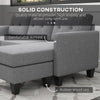 HOMCOM Sectional Sofa with Changeable Chaise, 3 Seater Corner Sofa with Ottoman, L Shape Couch with Thick Padded Cushion for Living Room, Office, Light Grey