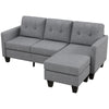 HOMCOM Sectional Sofa with Changeable Chaise, 3 Seater Corner Sofa with Ottoman, L Shape Couch with Thick Padded Cushion for Living Room, Office, Light Grey