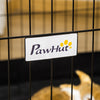 PawHut Metal Rabbit Cage with Water-resistant Cover, Outdoor Small Animal Cage, Cat Playpen Kennel Enclosure, Black