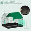 PawHut Metal Rabbit Cage with Water-resistant Cover, Outdoor Small Animal Cage, Cat Playpen Kennel Enclosure, Black
