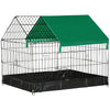 PawHut Metal Rabbit Cage with Water-resistant Cover, Outdoor Small Animal Cage, Cat Playpen Kennel Enclosure, Black