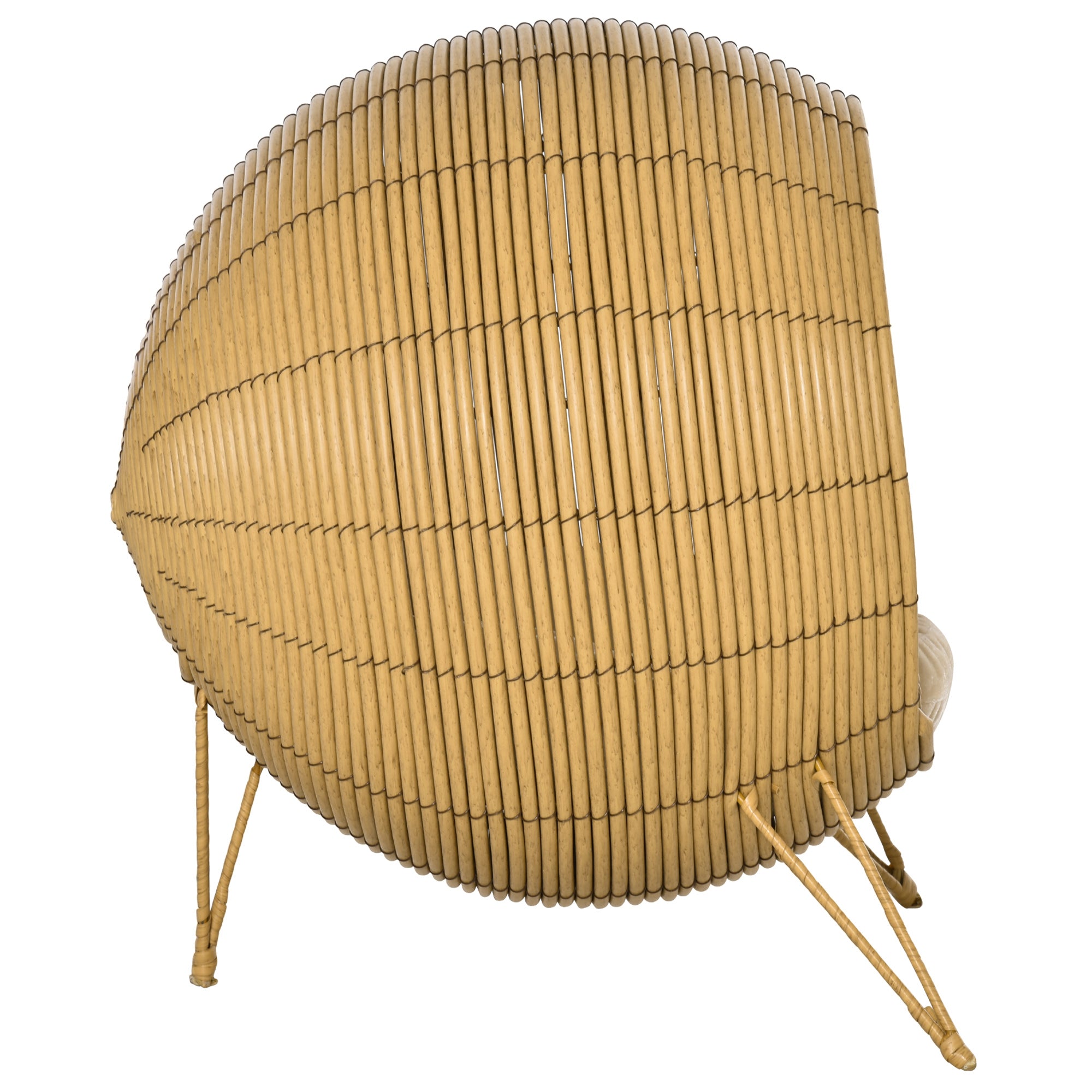 PawHut 20.5" Rattan Cat Bed, Wicker Elevated Round Condo for Comfort and Circulation with Cushion