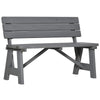 Outsunny Wooden Garden Bench for Outdoor, 2-person Patio Bench, Loveseat Furniture for Lawn, Deck, Yard, Porch and Entryway, Grey