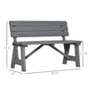 Outsunny Wooden Garden Bench for Outdoor, 2-person Patio Bench, Loveseat Furniture for Lawn, Deck, Yard, Porch and Entryway, Grey