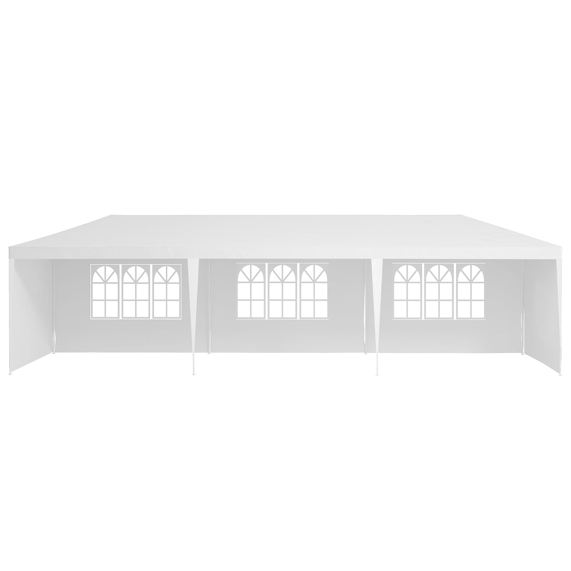 Outsunny 10' x 29' Party Tent, Canopy Tent with Sidewalls and Large Transparent Windows for Garden, Backyard, Outdoor, White