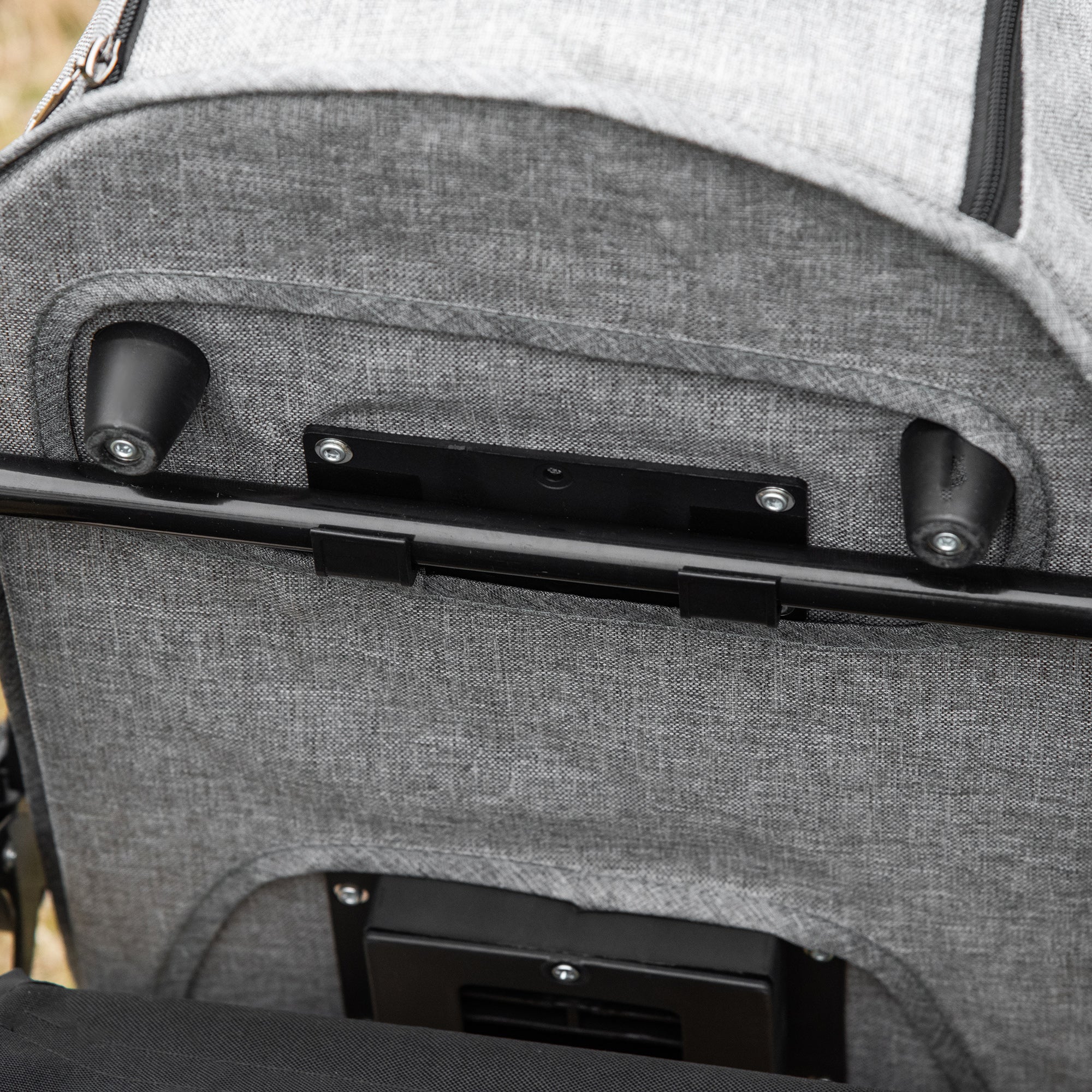 PawHut 2 in1 Foldable Pet Stroller and Detachable Travel Carriage with Lockable Wheels, Adjustable Handlebar Canopy and Zippered Mesh Window Grey
