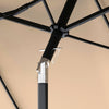 Outsunny 9.7ft Patio Umbrella with Double Sided Canopy, Outdoor Market Table Parasol with Push Button Tilt, Crank, 3 Air Vents and 12 Ribs, for Garden, Deck, Pool, Brown