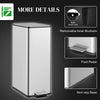 HOMCOM 5.3 Gallon/20 L Garbage Can, Fingerprint-proof Stainless Steel Kitchen Trash Can with Soft-close Lid and Foot Pedal, Slim Garbage Bin for Living Room, Home Office, Silver