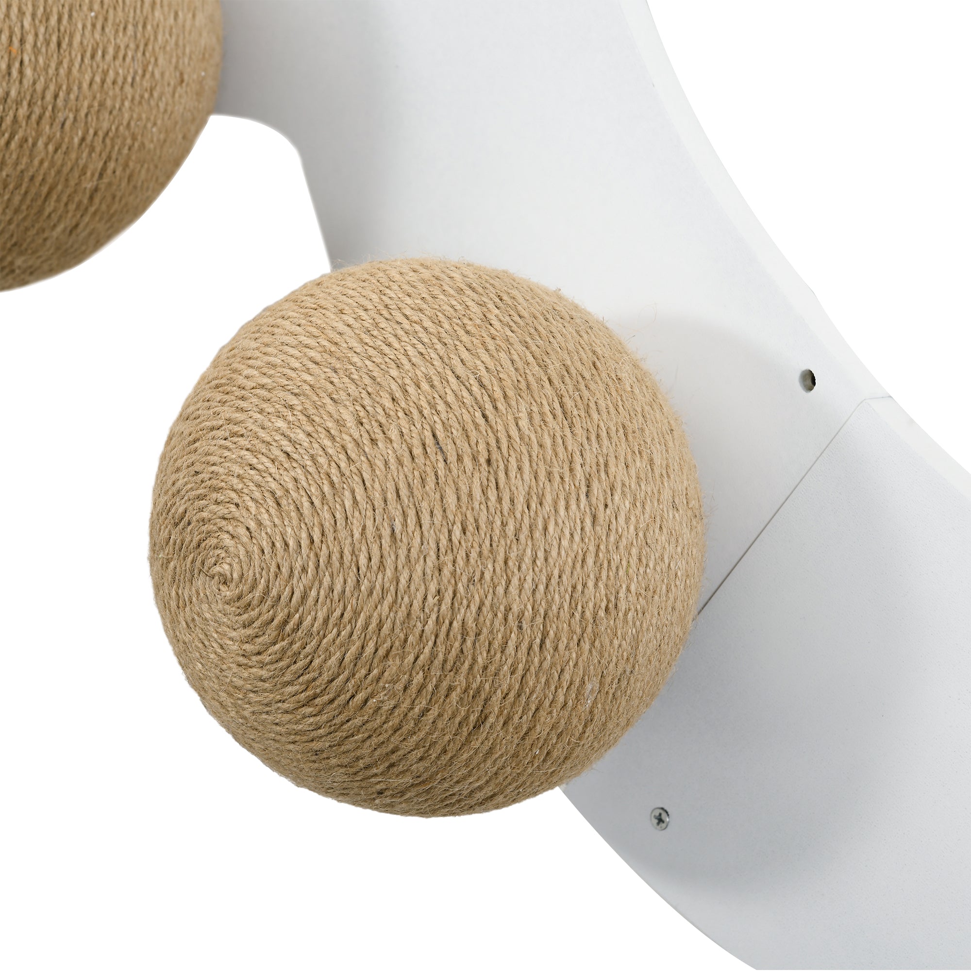PawHut Cat Wall Furniture 4PCs Wall Mounted Cat Tree Shelves, Scratching Posts, Cat-Shaped Platform with Three Scratching Balls - White