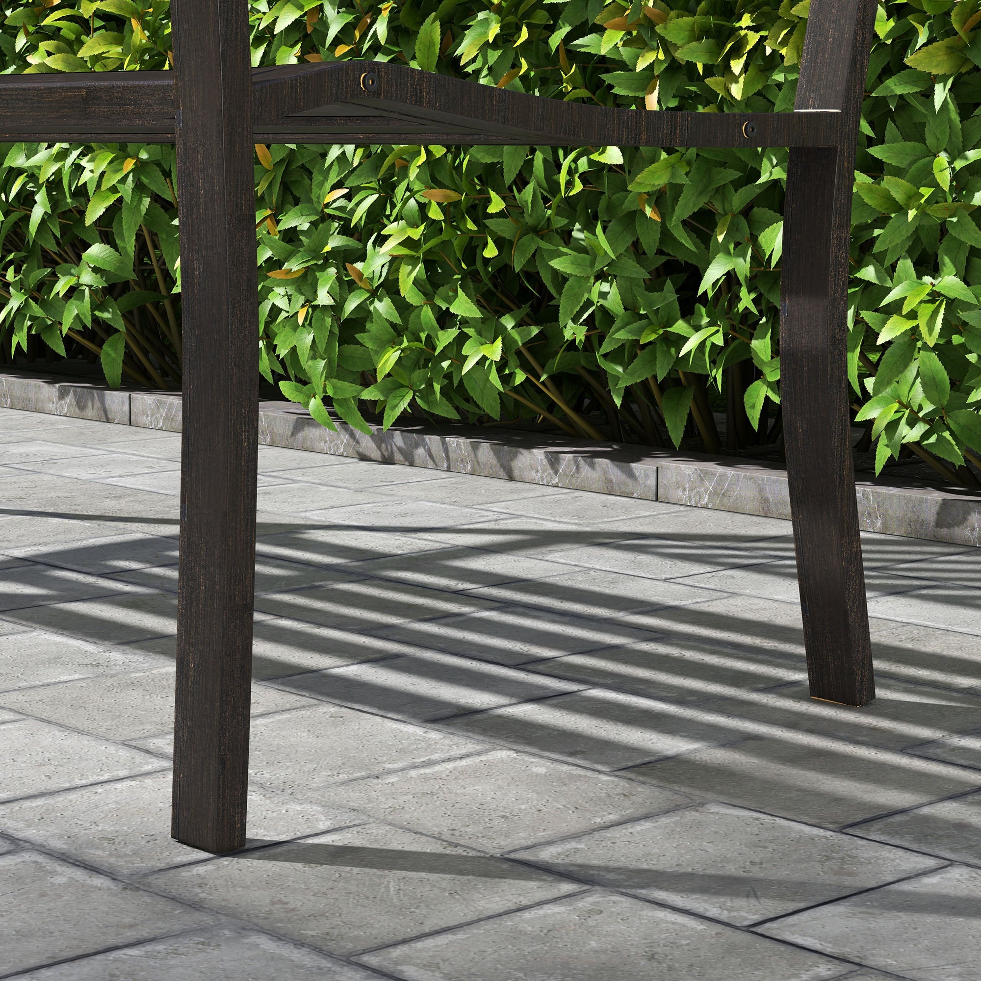 Outsunny 50" Steel Garden Bench Patio Metal Backyard Park Chair Outdoor Seat Furniture, Brown