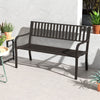 Outsunny 50" Steel Garden Bench Patio Metal Backyard Park Chair Outdoor Seat Furniture, Brown