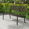 Outsunny 50" Steel Garden Bench Patio Metal Backyard Park Chair Outdoor Seat Furniture, Brown