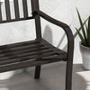 Outsunny 50" Steel Garden Bench Patio Metal Backyard Park Chair Outdoor Seat Furniture, Brown