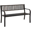 Outsunny 50" Steel Garden Bench Patio Metal Backyard Park Chair Outdoor Seat Furniture, Brown