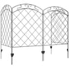 Outsunny Garden Fence, 4 Pack Steel Fence Panels, 11.4' L x 43" H, Rust-Resistant Animal Barrier, Decorative Border Flower Edging for Yard, Patio, Outdoor Decor, Swirl Vines