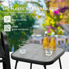 Outsunny 3-Piece Patio Bistro Set, Outdoor Table and Chairs with Stackable Chairs, Breathable Mesh Fabric for Balcony, Black