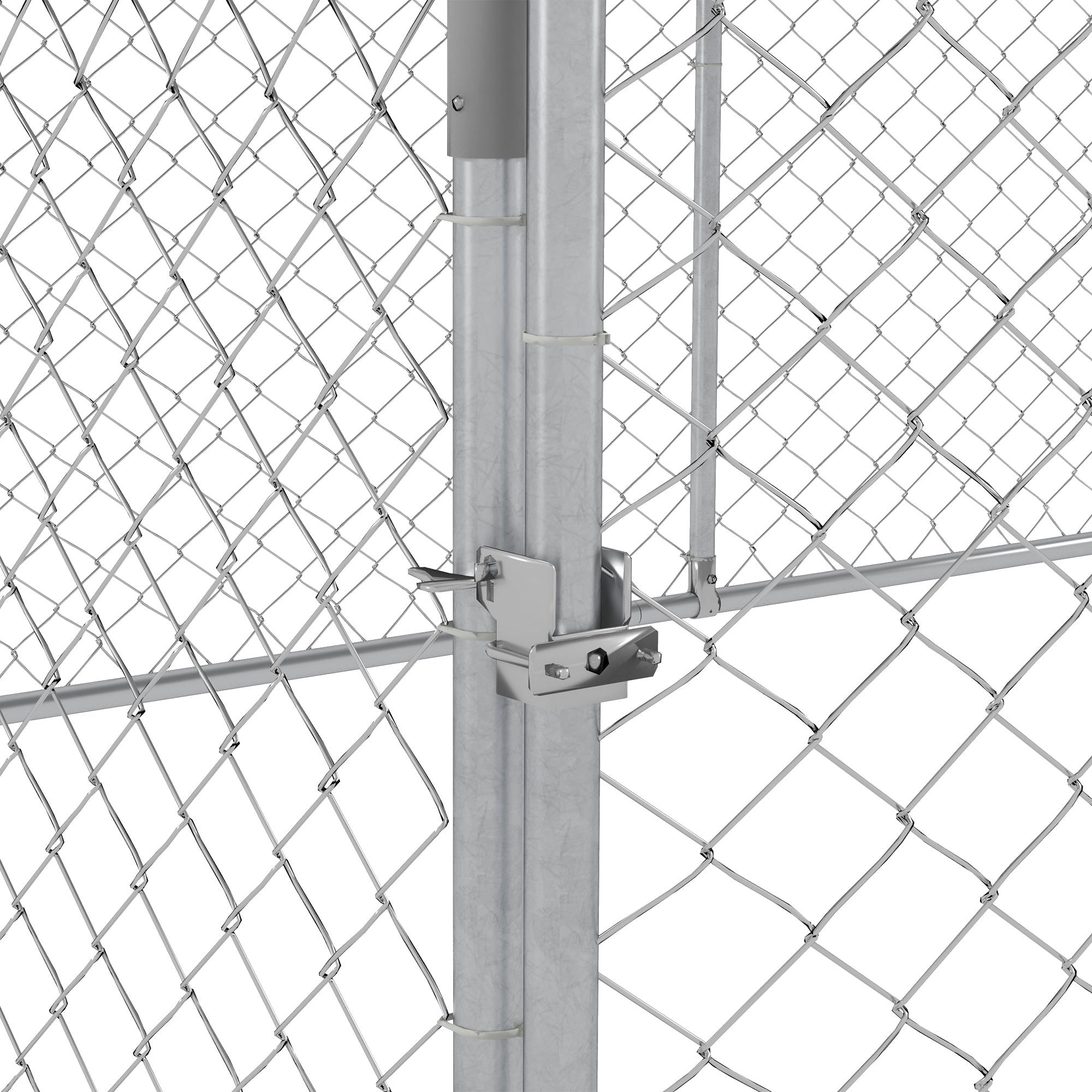 PawHut Outdoor Dog Kennel Dog Run with Waterproof, UV Resistant Cover for Medium and Large Sized Dogs, 13.1' x 7.5' x 4.9', Silver