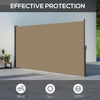 Outsunny 13' x 6' Retractable Side Awning, Garden Privacy Screen Divider, Full Cassette Windbreaker for Hot Tub, Balcony, Terrace, Pool, Khaki