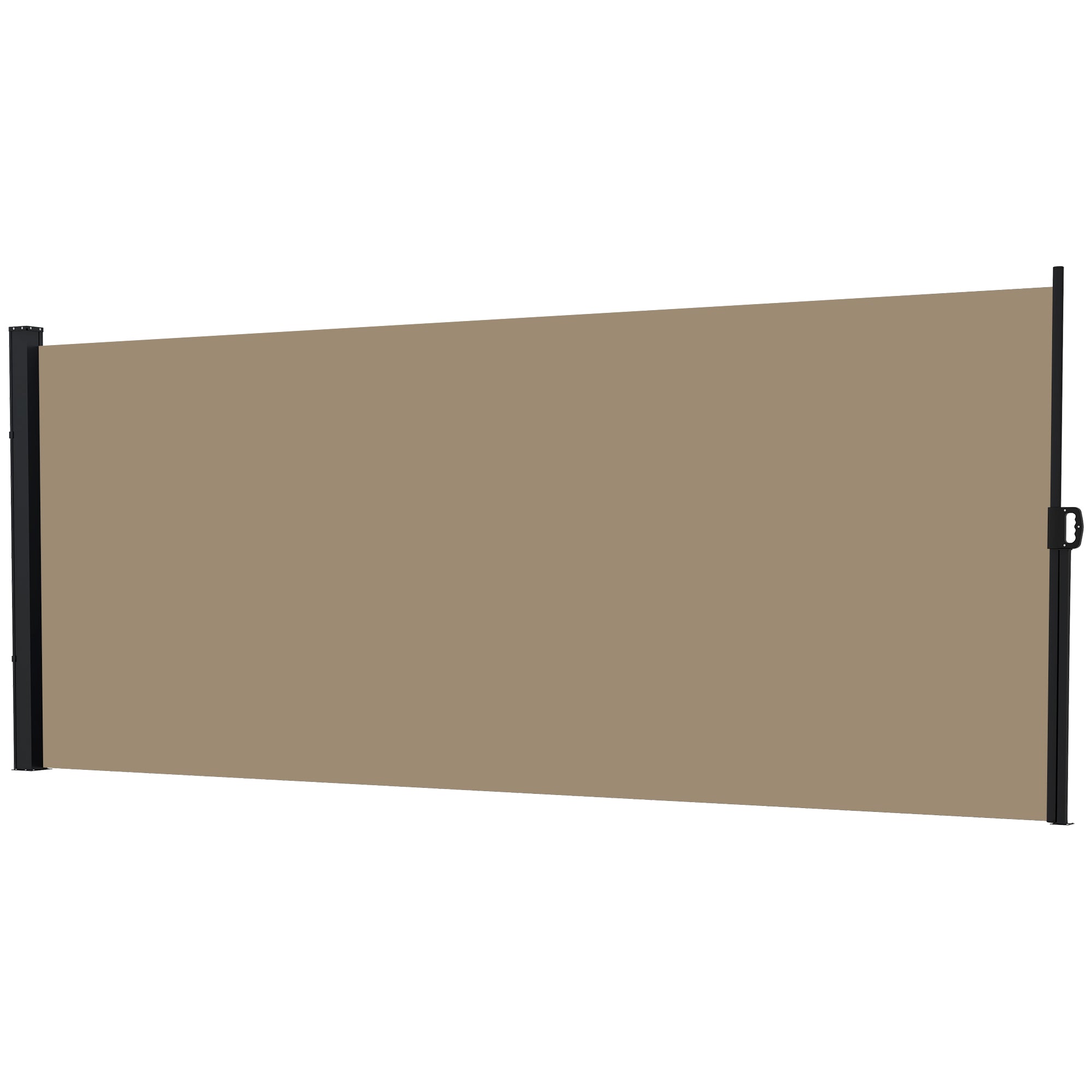 Outsunny 13' x 6' Retractable Side Awning, Garden Privacy Screen Divider, Full Cassette Windbreaker for Hot Tub, Balcony, Terrace, Pool, Khaki