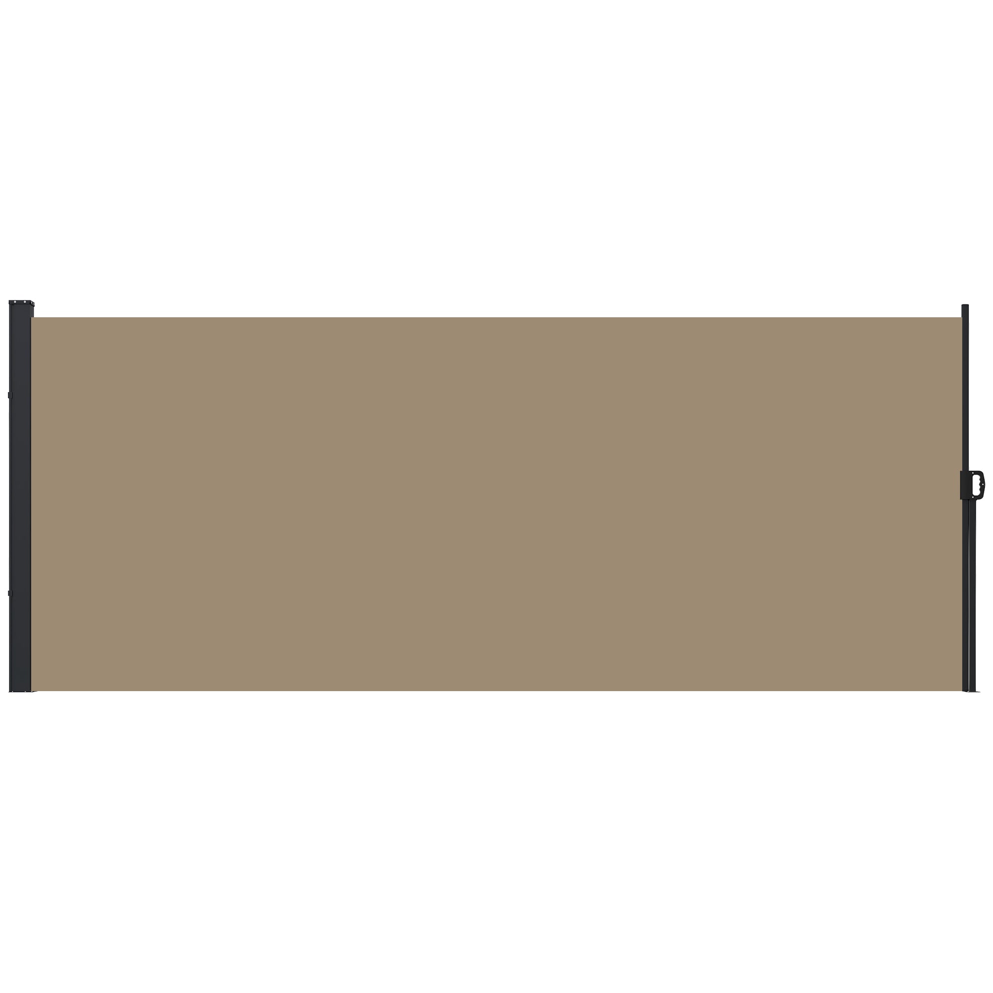 Outsunny 13' x 6' Retractable Side Awning, Garden Privacy Screen Divider, Full Cassette Windbreaker for Hot Tub, Balcony, Terrace, Pool, Khaki