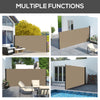 Outsunny 13' x 6' Retractable Side Awning, Garden Privacy Screen Divider, Full Cassette Windbreaker for Hot Tub, Balcony, Terrace, Pool, Khaki