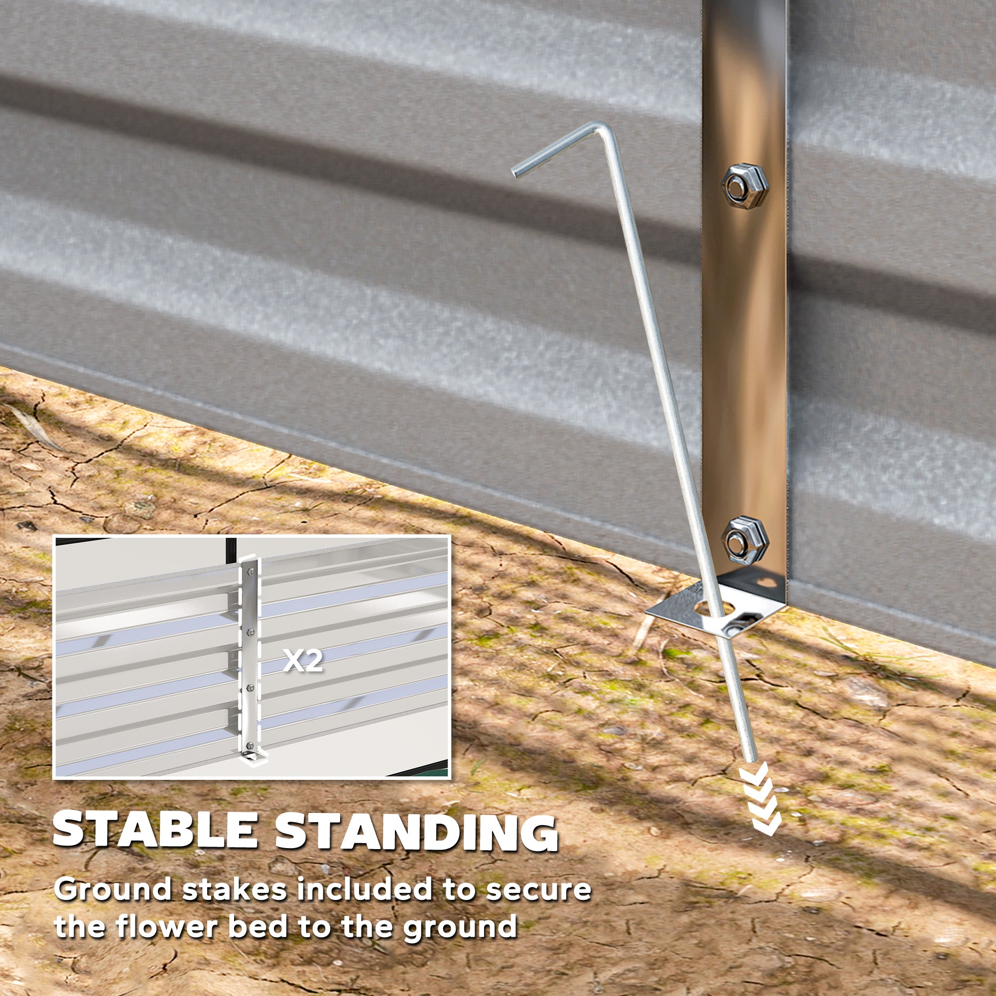 Outsunny 6' x 3' Metal Planter Box with 2 Roll-Up Windows, Raised Garden Bed with Mini Greenhouse for Herbs, Vegetables, Clear and Silver