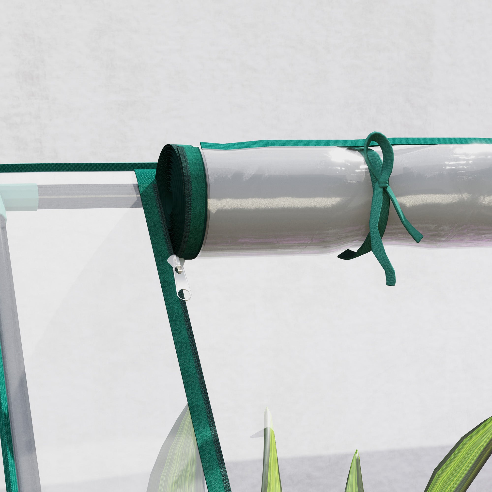 Outsunny 6' x 3' Metal Planter Box with 2 Roll-Up Windows, Raised Garden Bed with Mini Greenhouse for Herbs, Vegetables, Clear and Silver