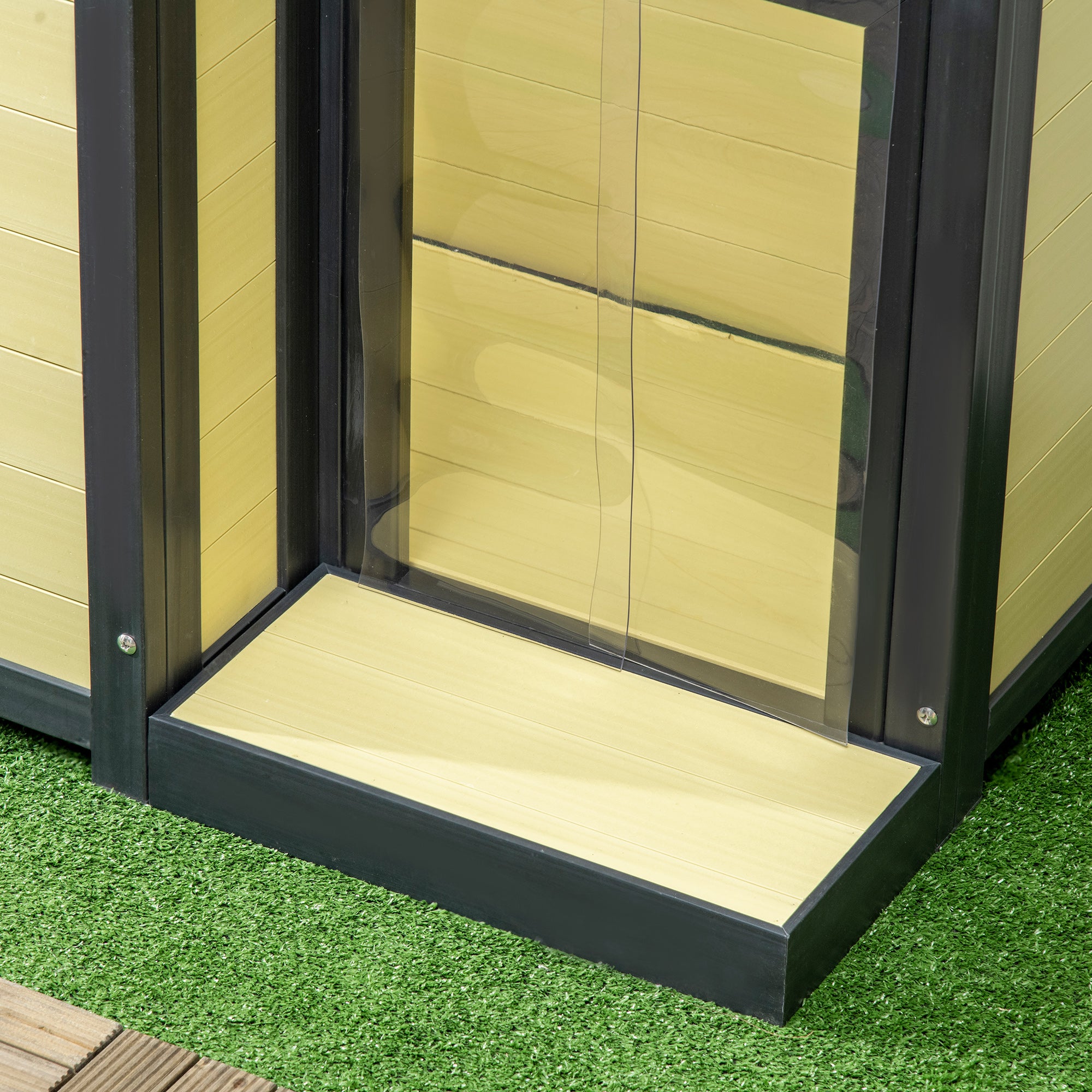 PawHut Outdoor Indoor Dog House with Openable Top, Weather Resistant Dog Kennel with Porch, Pet Furniture for Small and Medium Sized Dogs, Natural Wood