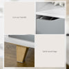 HOMCOM Nightstand, Bedside Table with Drawer and Shelf, Side End Table with Wood Legs for Bedroom, White and Grey