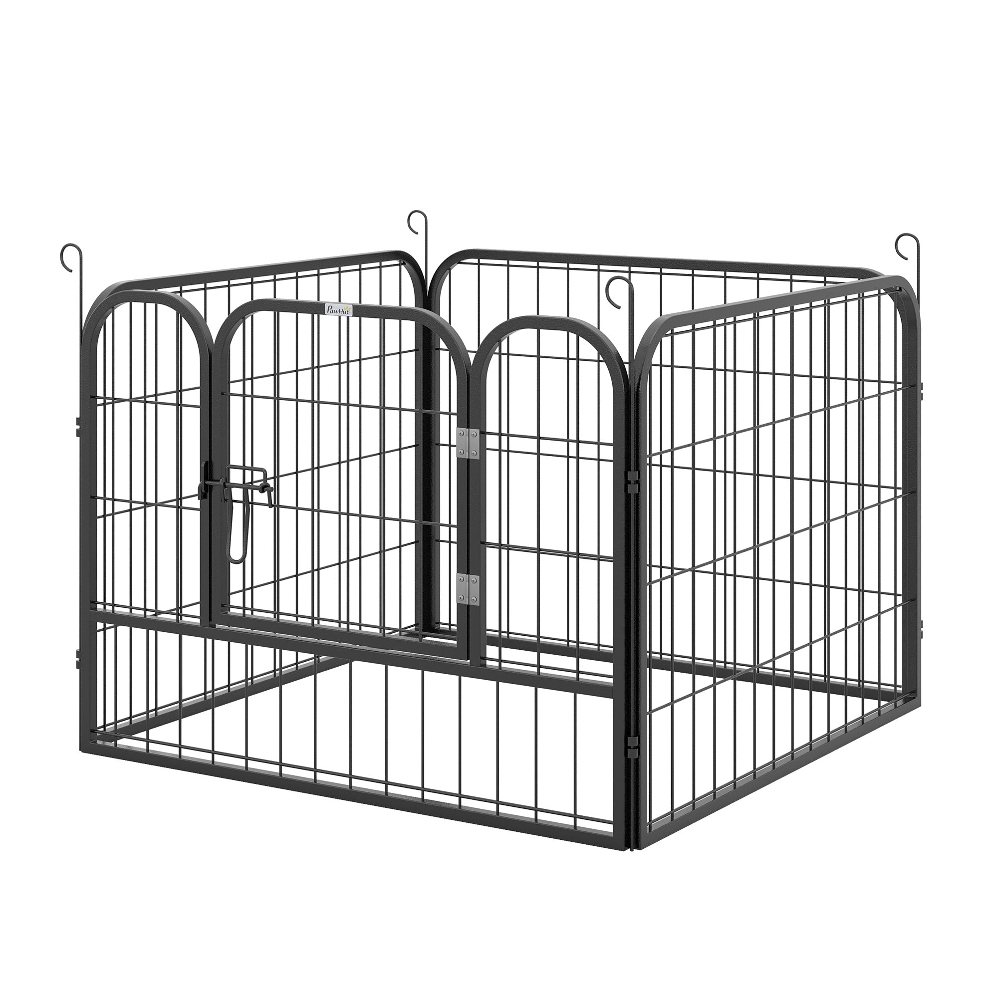 PawHut Heavy Duty Dog Playpen, 4 Panel Puppy Pen, Foldable Dog Kennel Both Indoor Outdoor Use Collapsible Design 82L x 82W x 60H (cm)