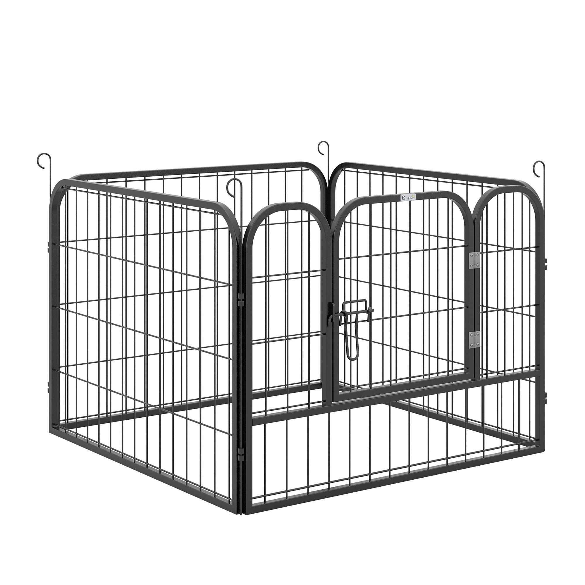 PawHut Heavy Duty Dog Playpen, 4 Panel Puppy Pen, Foldable Dog Kennel Both Indoor Outdoor Use Collapsible Design 82L x 82W x 60H (cm)