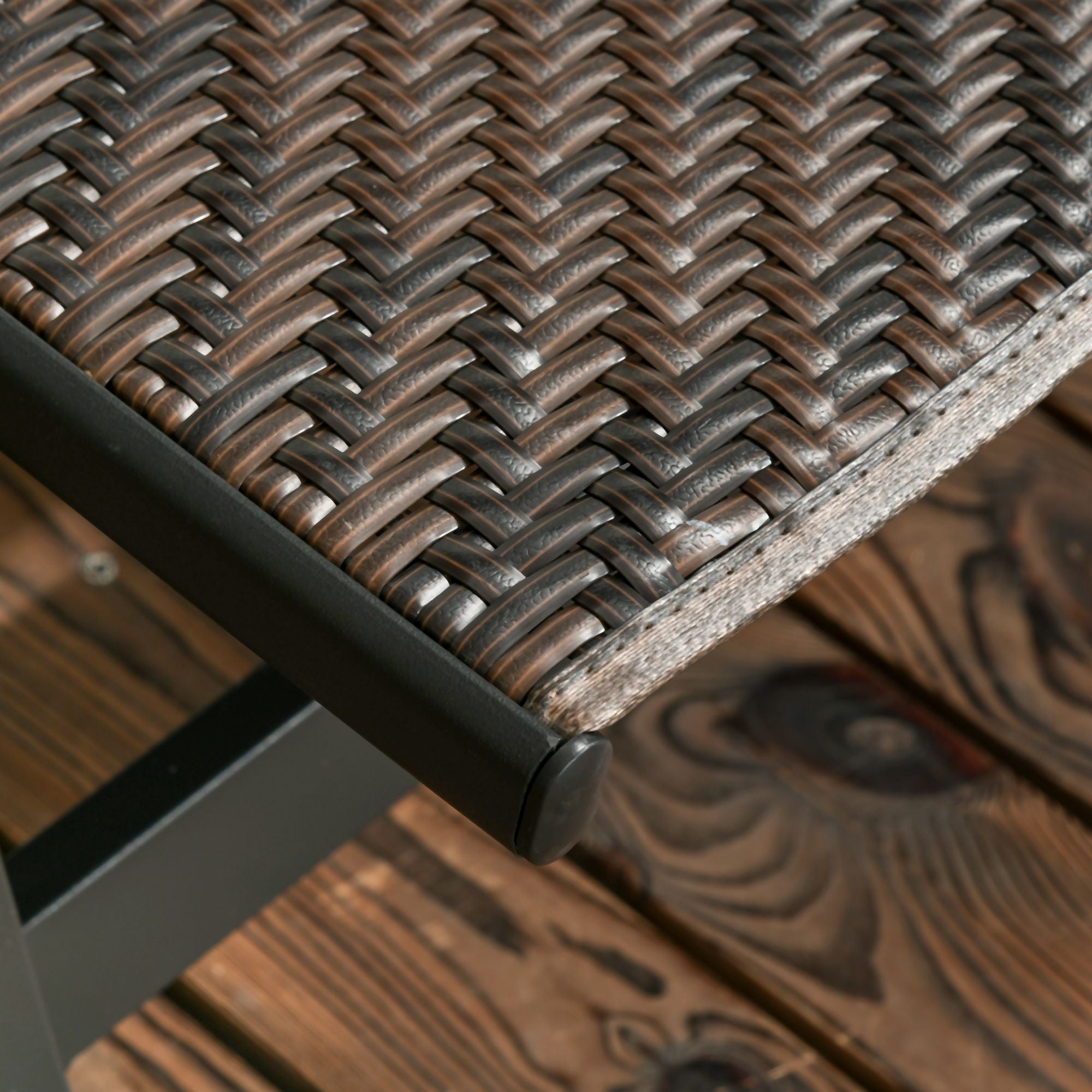 Outsunny 2 Pieces Patio Lounger Chair Set, Outdoor Aluminum Frame PE Rattan Wicker Sun Lounger Set w/ 5-Position Backrest and Wheels for Sun Room, Garden, Poolside, Dark Brown