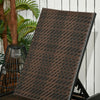 Outsunny 2 Pieces Patio Lounger Chair Set, Outdoor Aluminum Frame PE Rattan Wicker Sun Lounger Set w/ 5-Position Backrest and Wheels for Sun Room, Garden, Poolside, Dark Brown