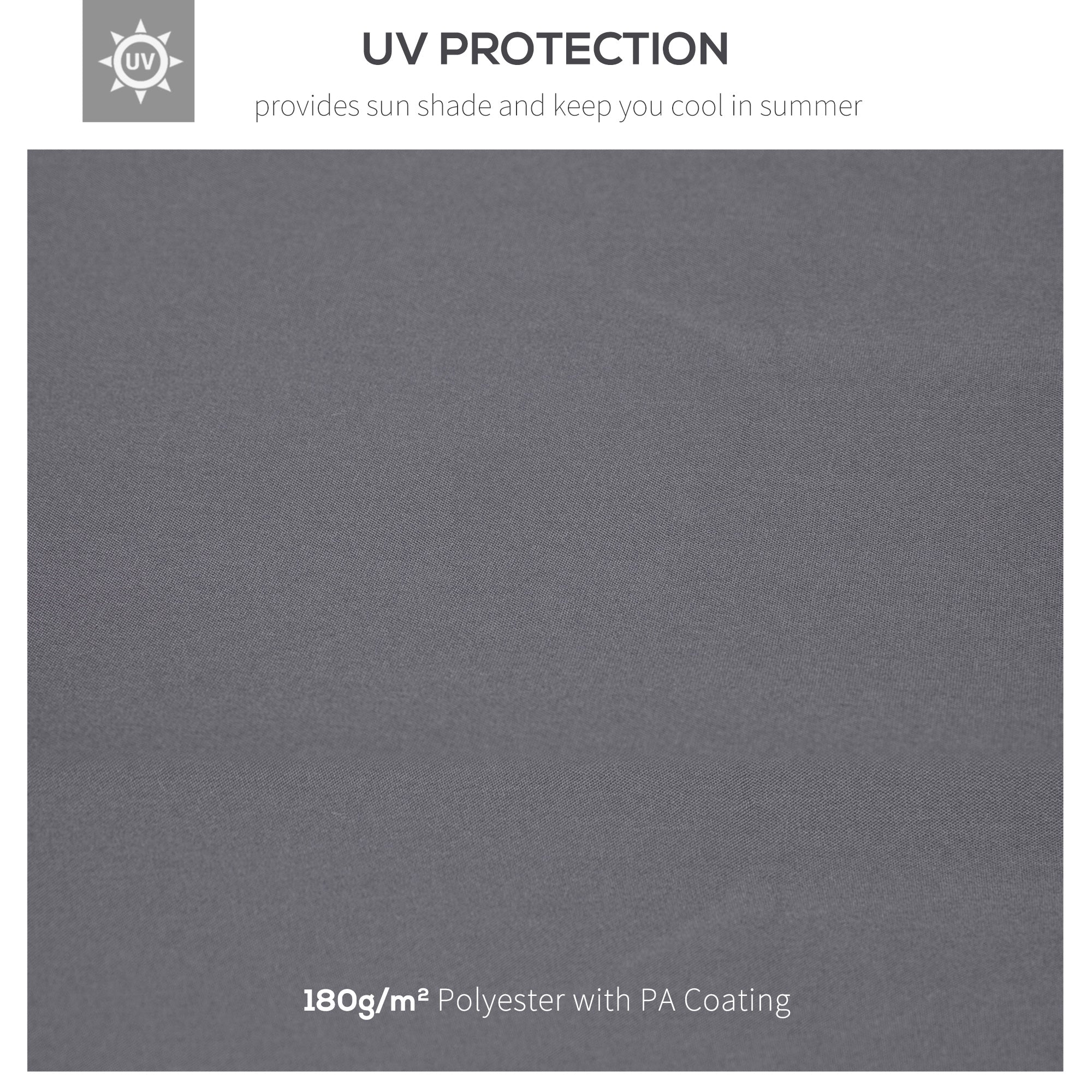 Outsunny 9.8' x 9.8' Square 2-Tier Gazebo Canopy Replacement Top Cover Outdoor Garden Sun Shade, Dark Grey