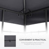 Outsunny 9.8' x 9.8' Square 2-Tier Gazebo Canopy Replacement Top Cover Outdoor Garden Sun Shade, Dark Grey