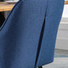 HOMCOM Dining Chairs Set of 2, Upholstered Kitchen Chairs, Linen Fabric Accent Arm Chairs with Metal Legs, Dark Blue
