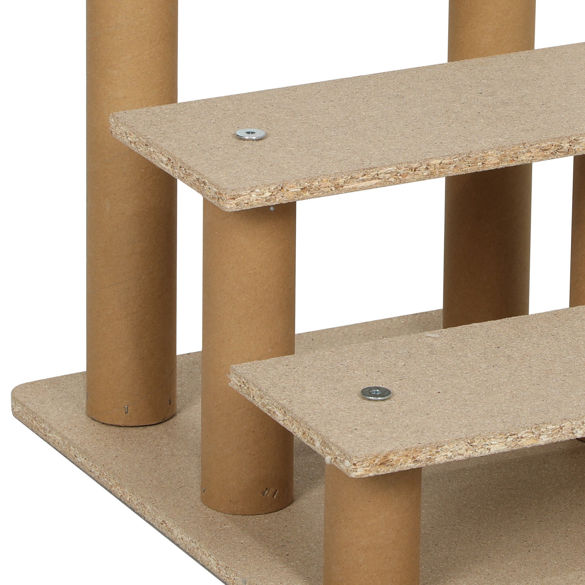 PawHut Dog Steps for Sofa, 3 Steps Dog Stairs, Pet Stairs, with Washable Plush Cover, for Small Breeds, Cats - Light Grey