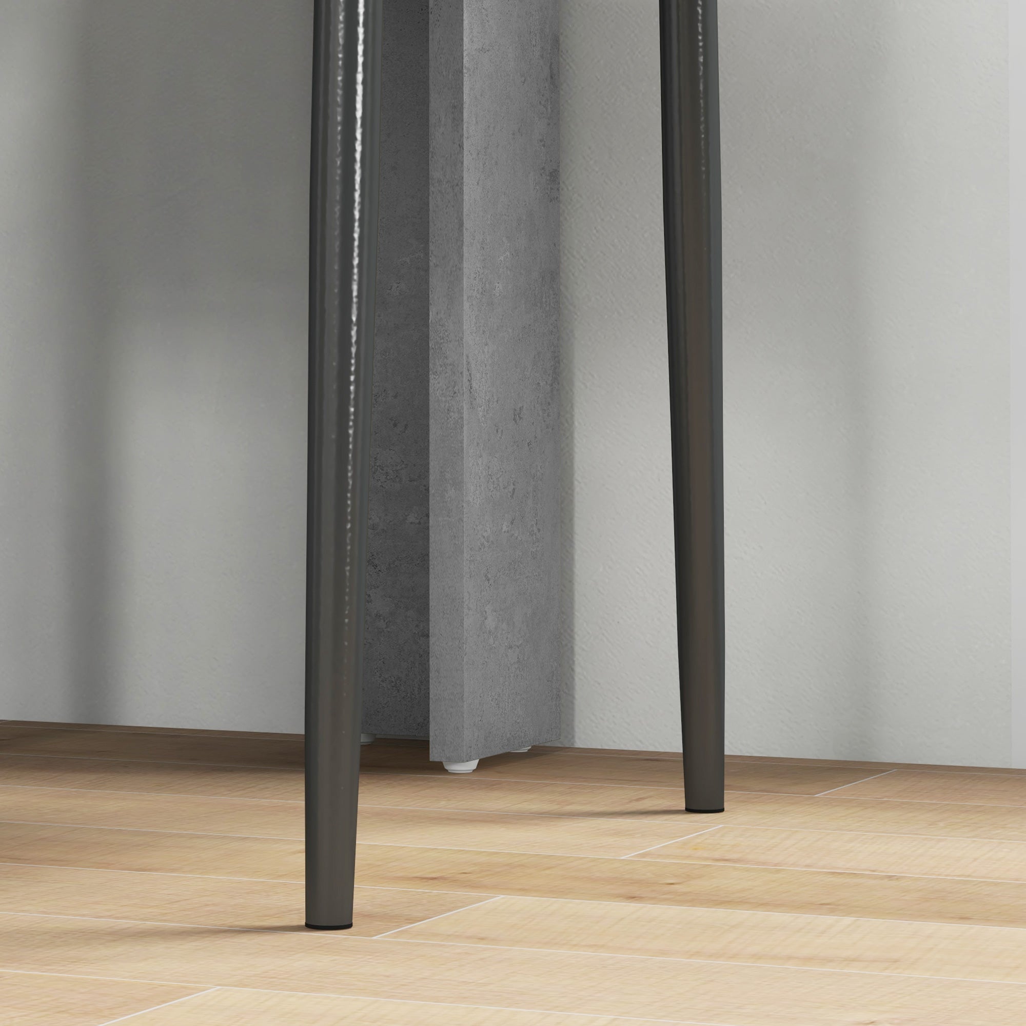 HOMCOM Dining Table Set for 2, 3 Piece Kitchen Table and Chairs with Steel Legs and High Back, Space-Saving Square Table and Upholstered Chairs for Small Spaces, Grey