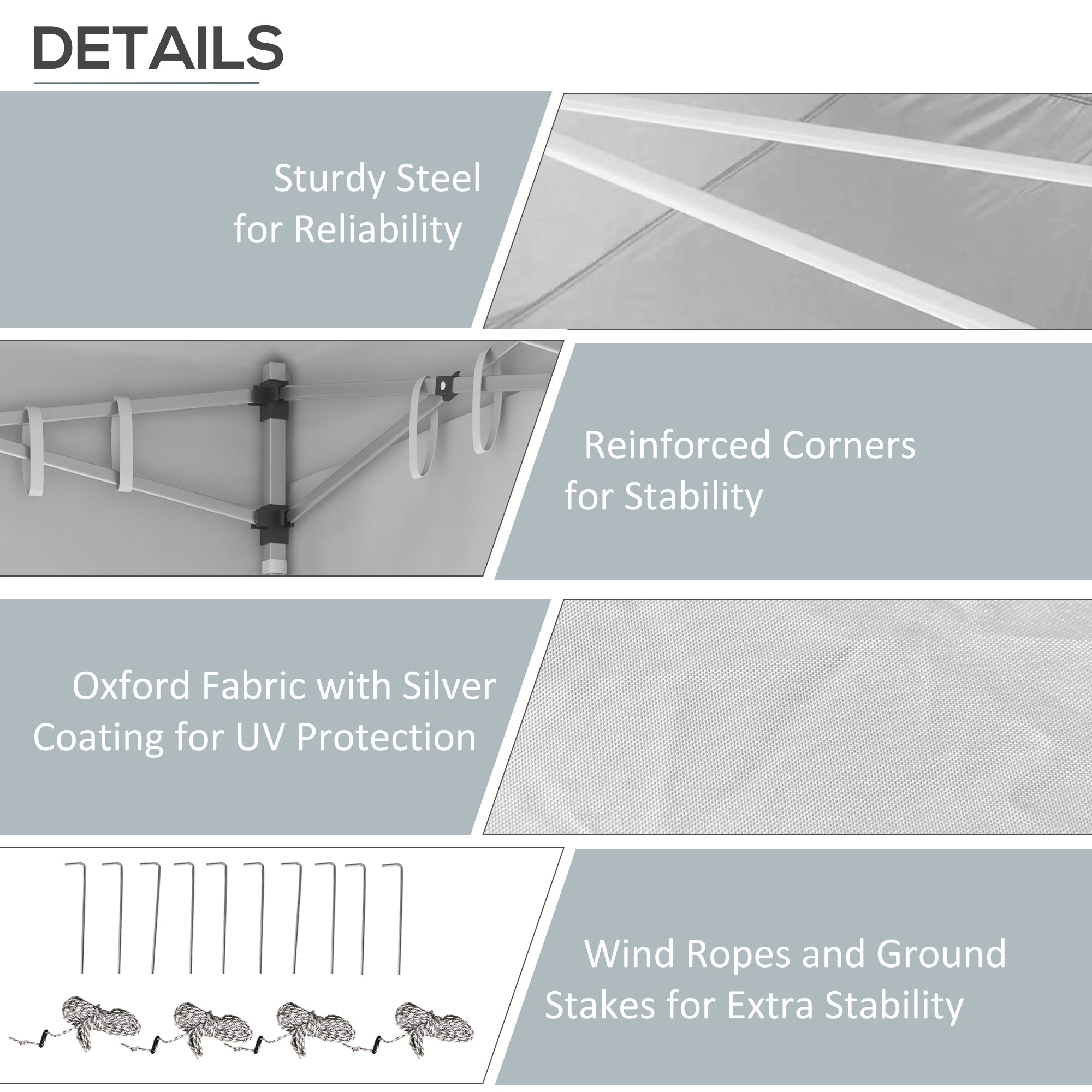 Outsunny 20' x 10' Pop Up Canopy Tent Instant Folding Shelter Gazebo with Removable Sidewalls, 6 Windows, 4 Sand Weights Bags and Carrying Bag, White