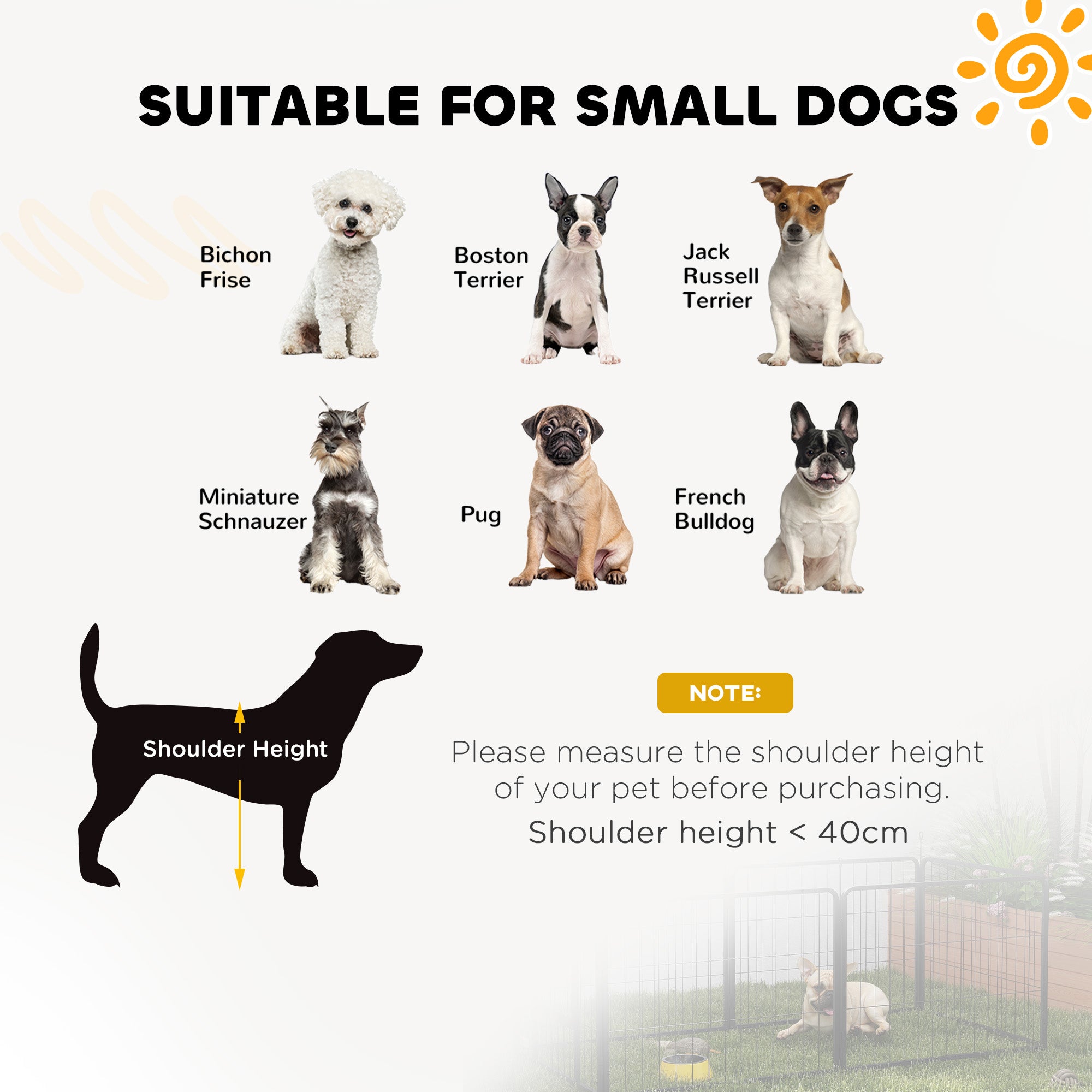 PawHut 2 Piece Dog Pen Expansion Pack for 60cm High Pet Playpen with 3 Connecting Stakes, Puppy Pen for Small Dogs