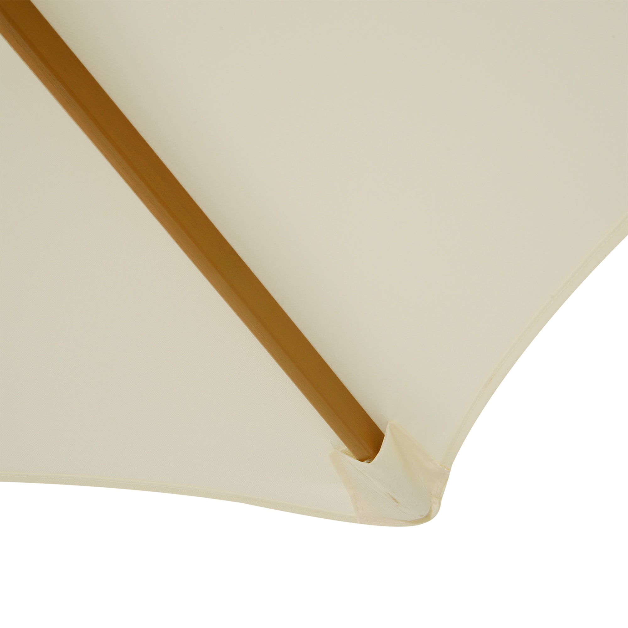 Outsunny 8FT Wood Patio Umbrella Round Market Umbrella Garden Parasol Canopy with Bamboo Ribs and Top Vent, Cream White