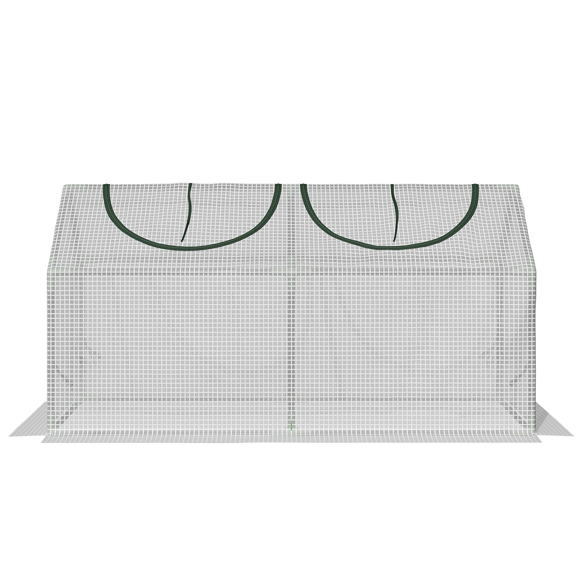 Outsunny 47" x 24" x 24" Portable Mini Tunnel Greenhouse Garden Planting Outdoor Flower Warm House Box with 2 Windows Steel Frame PE Cover, White