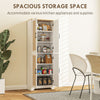 HOMCOM Kitchen Pantry Cabinet, 67" Tall Pantry Storage Cabinet Freestanding with 4 Rattan Doors and Adjustable Shelves, Cupboards Cabinet, White