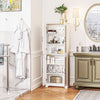 HOMCOM Kitchen Pantry Cabinet, 67" Tall Pantry Storage Cabinet Freestanding with 4 Rattan Doors and Adjustable Shelves, Cupboards Cabinet, White